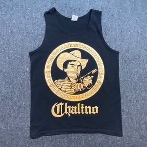 Pro 5 Chalino Sanchez Tank Top M Mens Black Gold Graphic Corridos Muscle Shirt